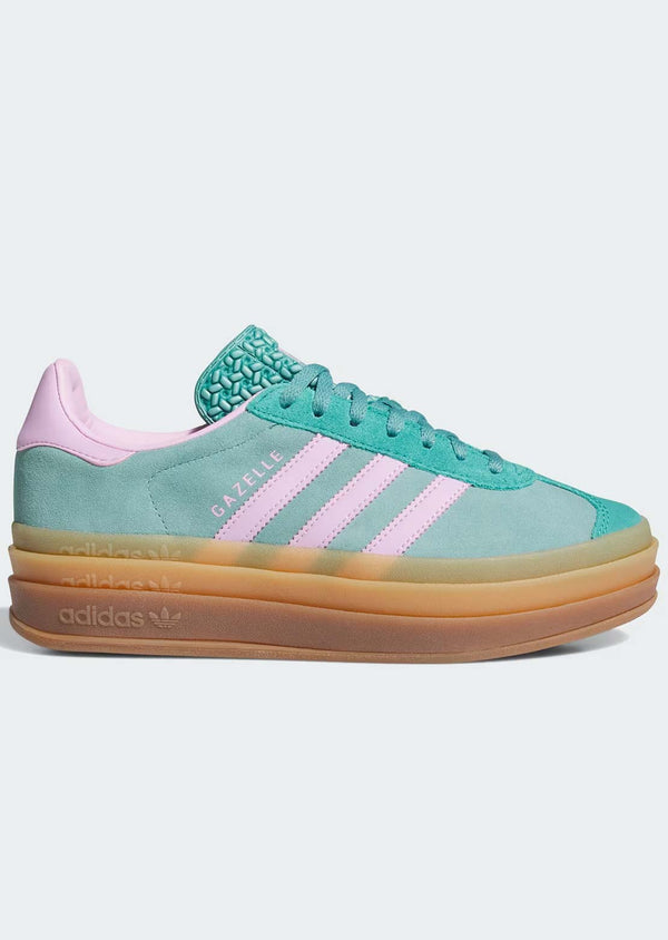 adidas gazelle silver green womens Adidas Women's Gazelle Bold Shoes