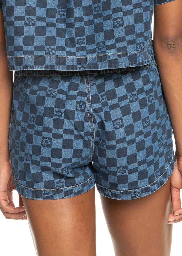 Roxy Women's New Impossible Printed Mid Denim Shorts PRFO Sports