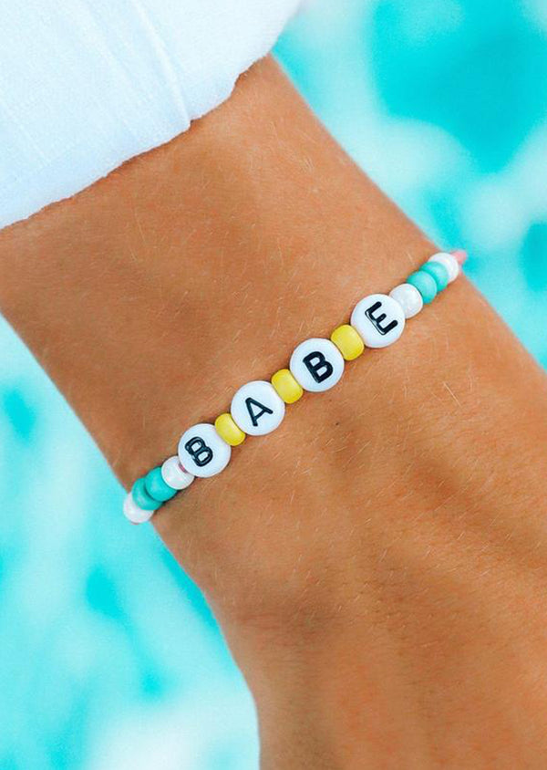 Pura Vida Women's Babe Alphabet Bead Bracelet PRFO Sports