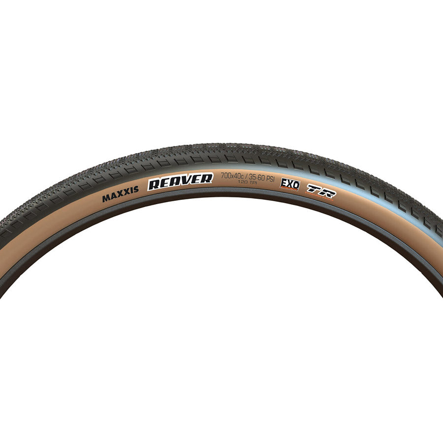 Maxxis, Reaver, Gravel Tire, 700x45C, Folding, Tubeless Ready, HYPR-X, EXO, 120TPI, Black