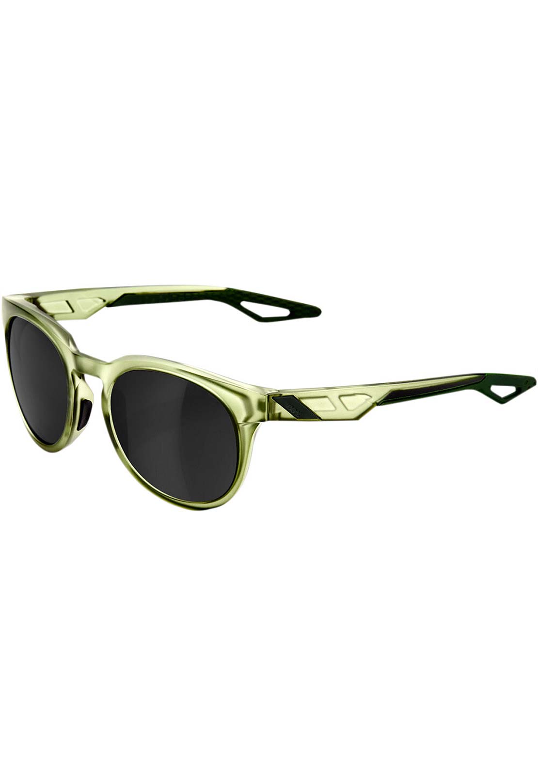 100% Campo Sunglasses Matte Translucent Olive Slate Black Mirrror