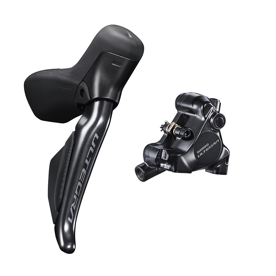 Shimano, Ultegra Di2 ST-R8170 / BR-R8170, Road Hydraulic Disc Brake, Front, Flat mount, 140 or 160mm (not included), 195g, Black, IR8170DLF6SC100D