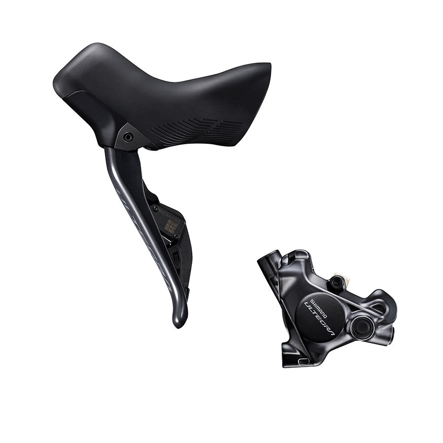 Shimano, Ultegra Di2 ST-R8170 / BR-R8170, Road Hydraulic Disc Brake, Front, Flat mount, 140 or 160mm (not included), 195g, Black, IR8170DLF6SC100D