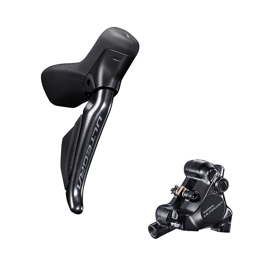 Shimano, Ultegra Di2 ST-R8170 / BR-R8170, Road Hydraulic Disc Brake, Front, Flat mount, 140 or 160mm (not included), 195g, Black, IR8170DLF6SC100D