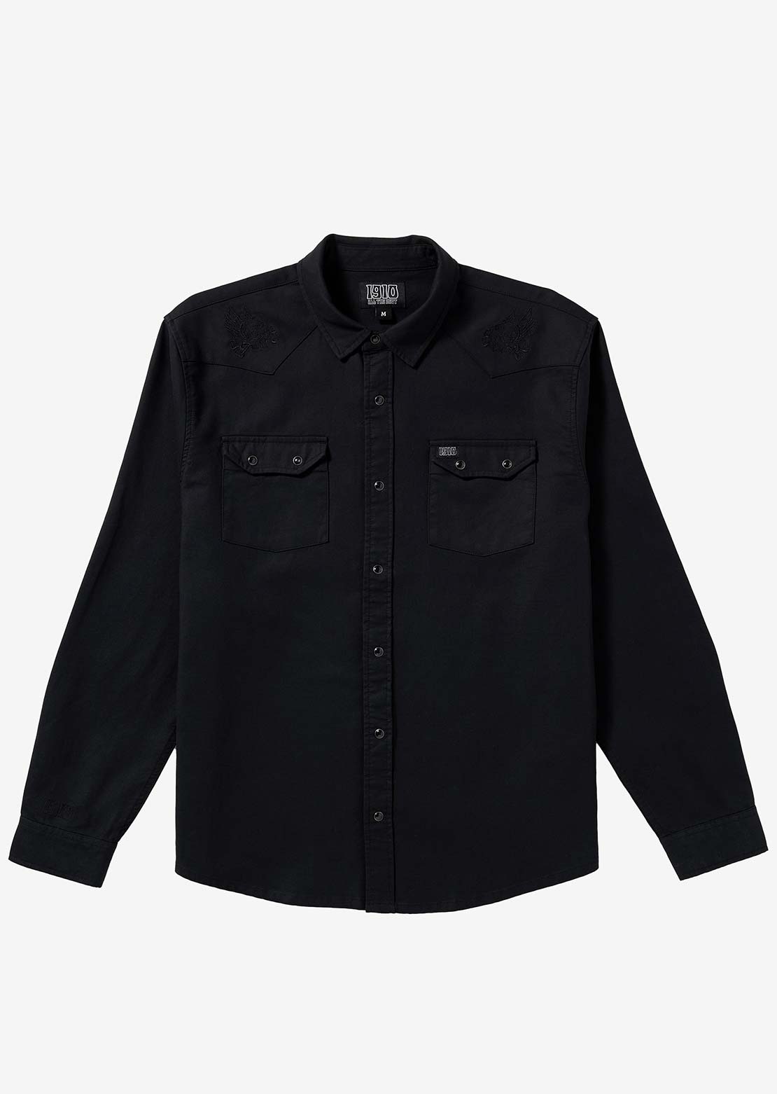1910 Men's Strickly Business Woven Button Up Shirts Black