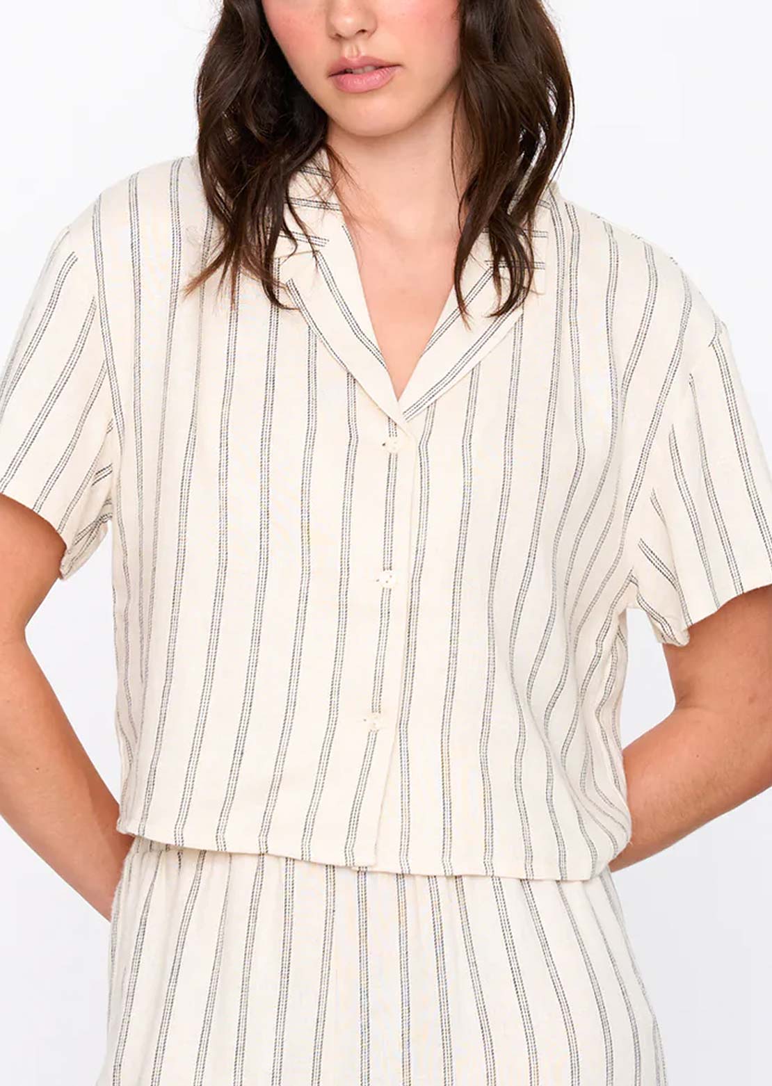 24 Colors Women's Button Up Shirt Striped