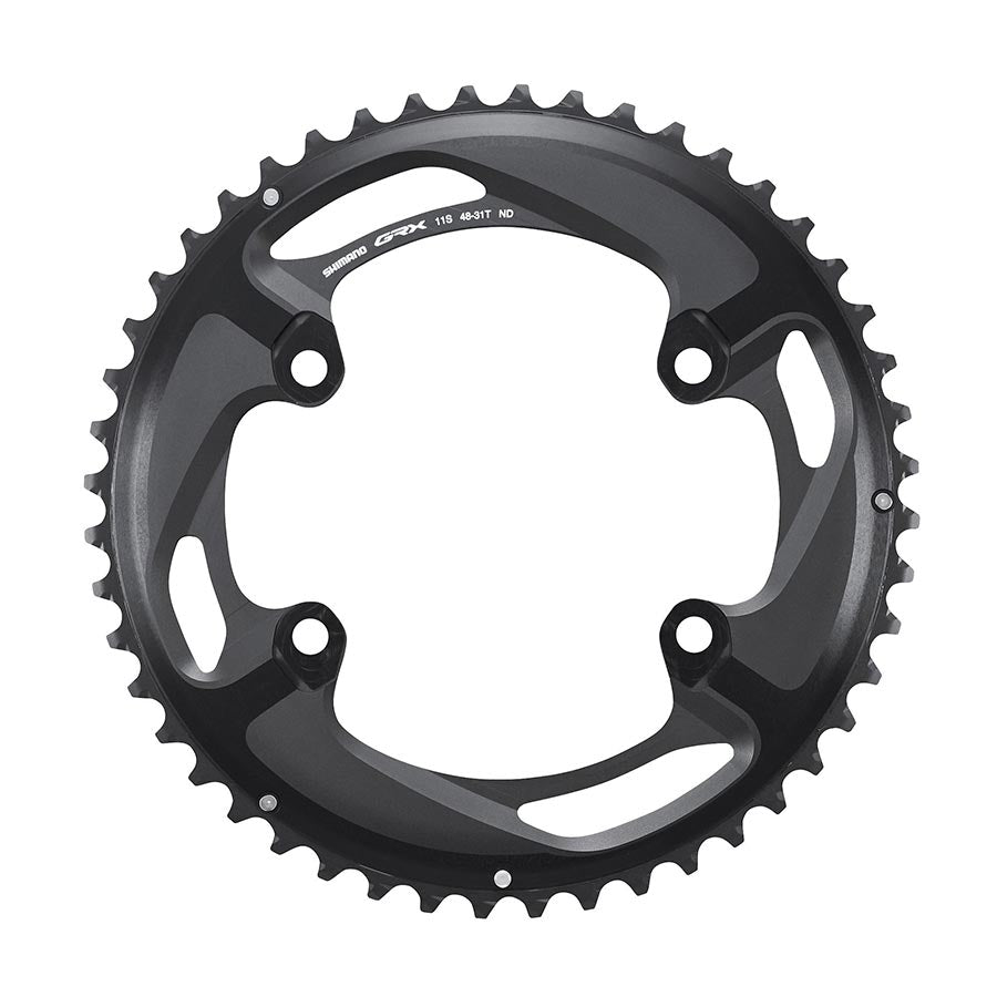 Shimano, GRX FC-RX810 2x11, Chainring, Teeth: 48, Speed: 11, BCD: 110, Bolts: 4, Outer, Aluminum, Black