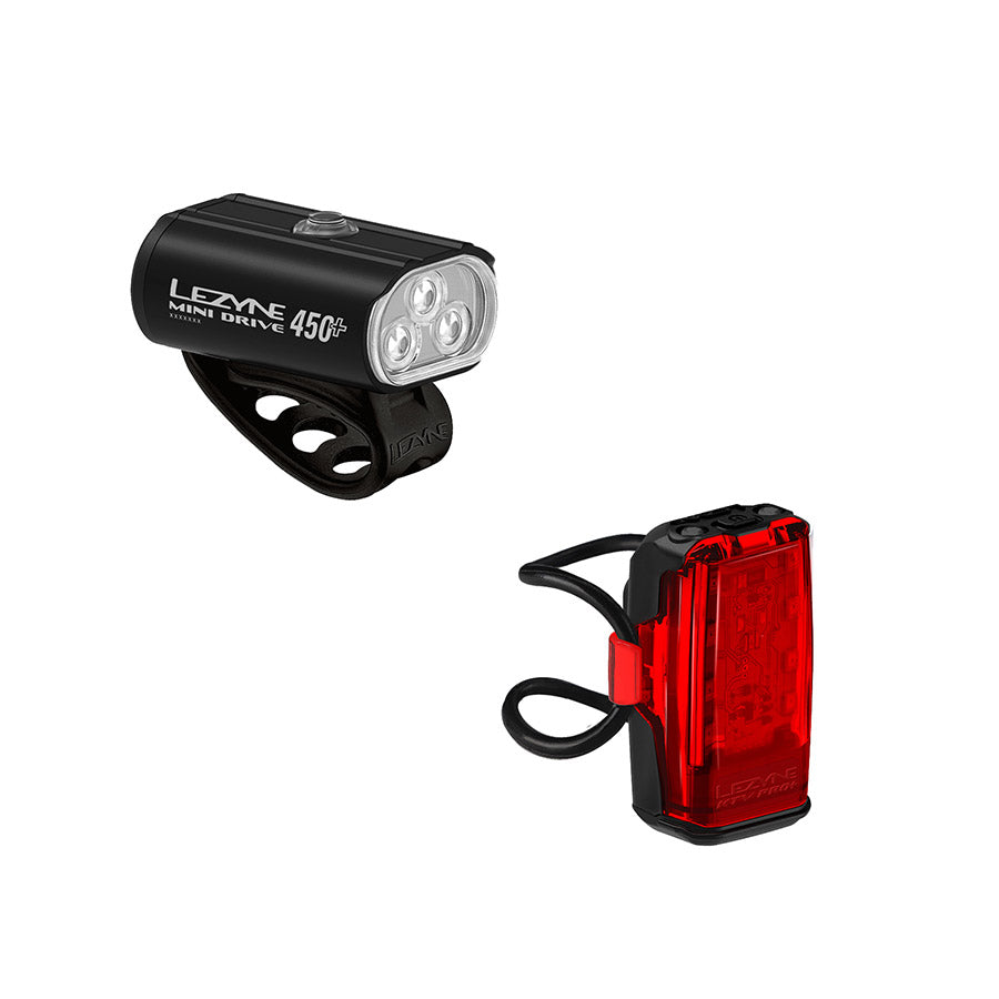 Lezyne, Mini Drive 450+/KTV Drive Pro+, Light, Set, Black