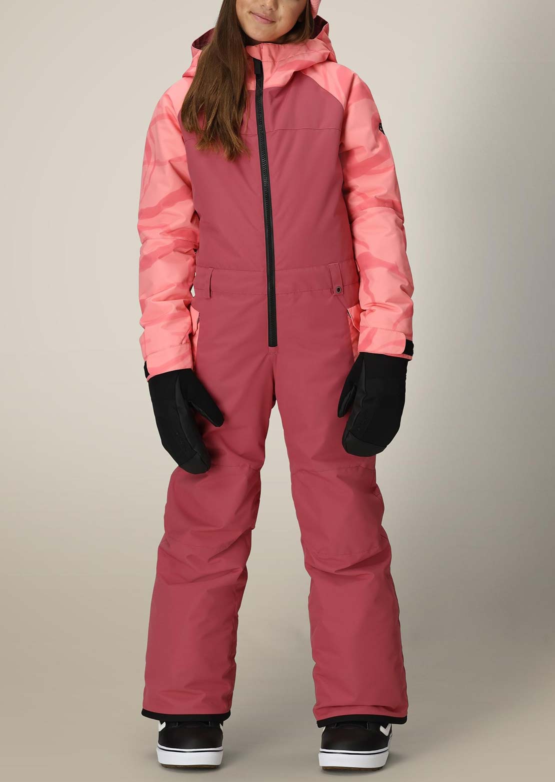 686 Junior Shine Insulated One-Piece Rosewood Colorblock