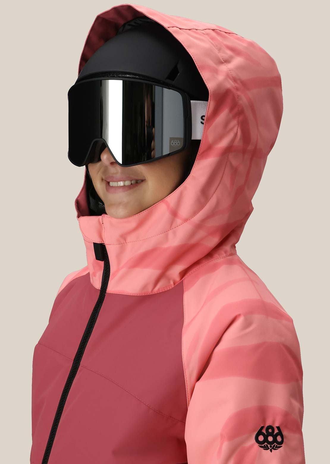 686 Junior Shine Insulated One-Piece Rosewood Colorblock