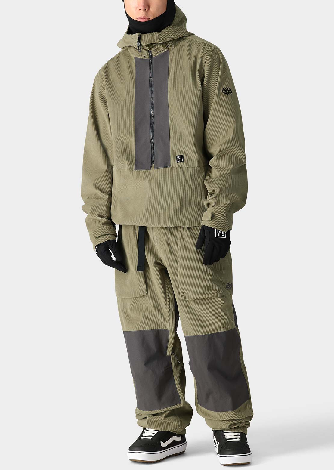 686 Men&#39;s Ghost 2.5L Anorak Sage Corduroy Colorblock