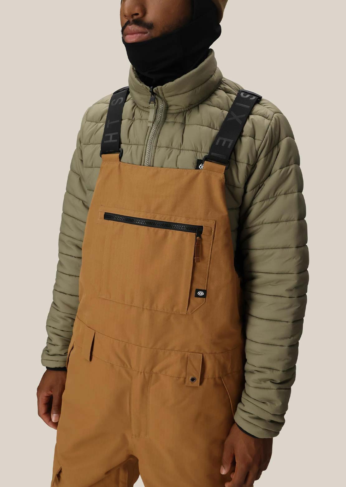 686 Men's Hot Lap Insulated Bib Pants Caramel Ripstop