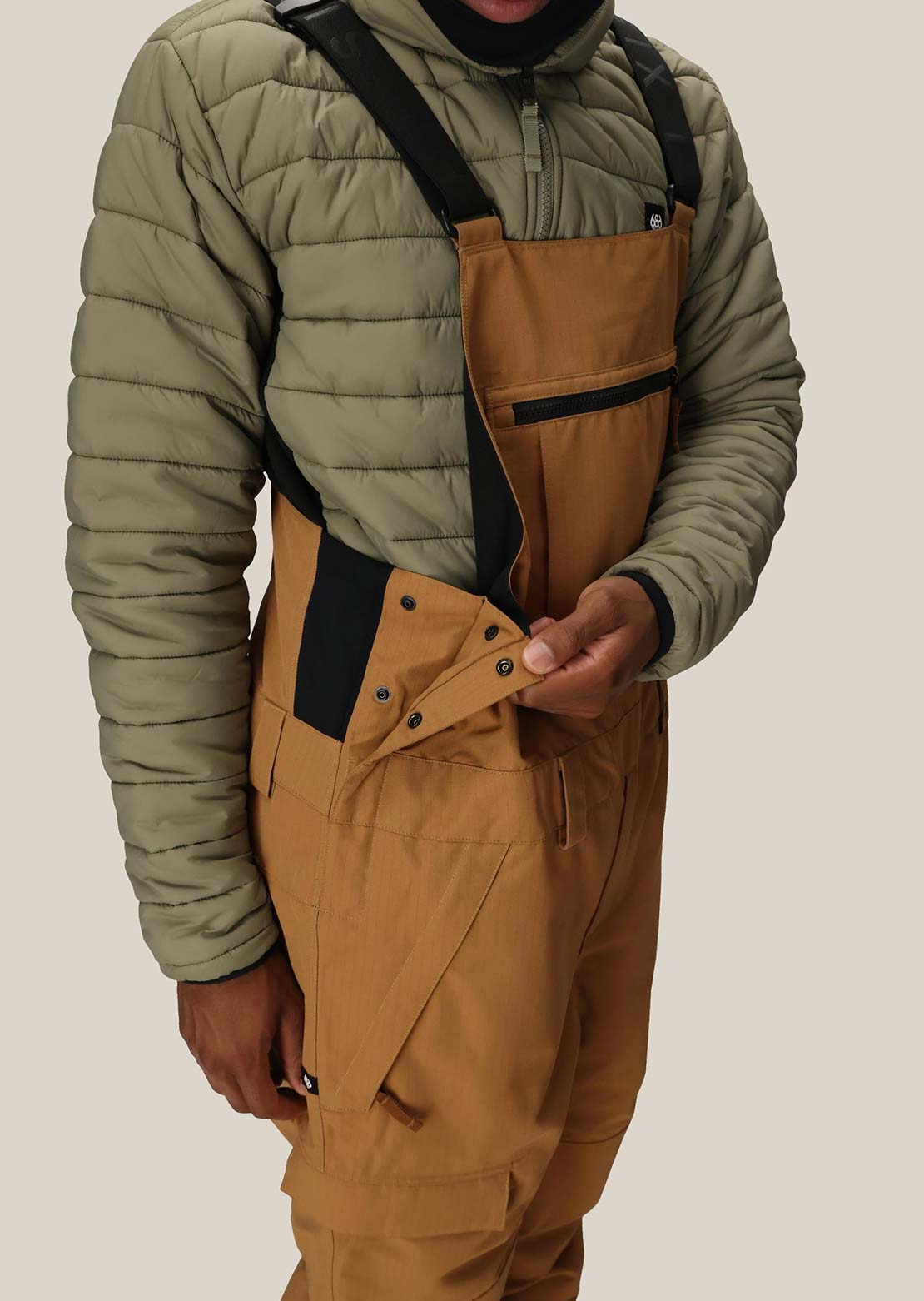 686 Men's Hot Lap Insulated Bib Pants Caramel Ripstop