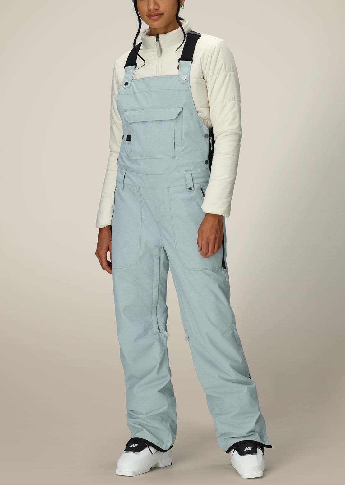 686 Women's Black Magic Insulated Bib Pants Dusty Marine Dobby