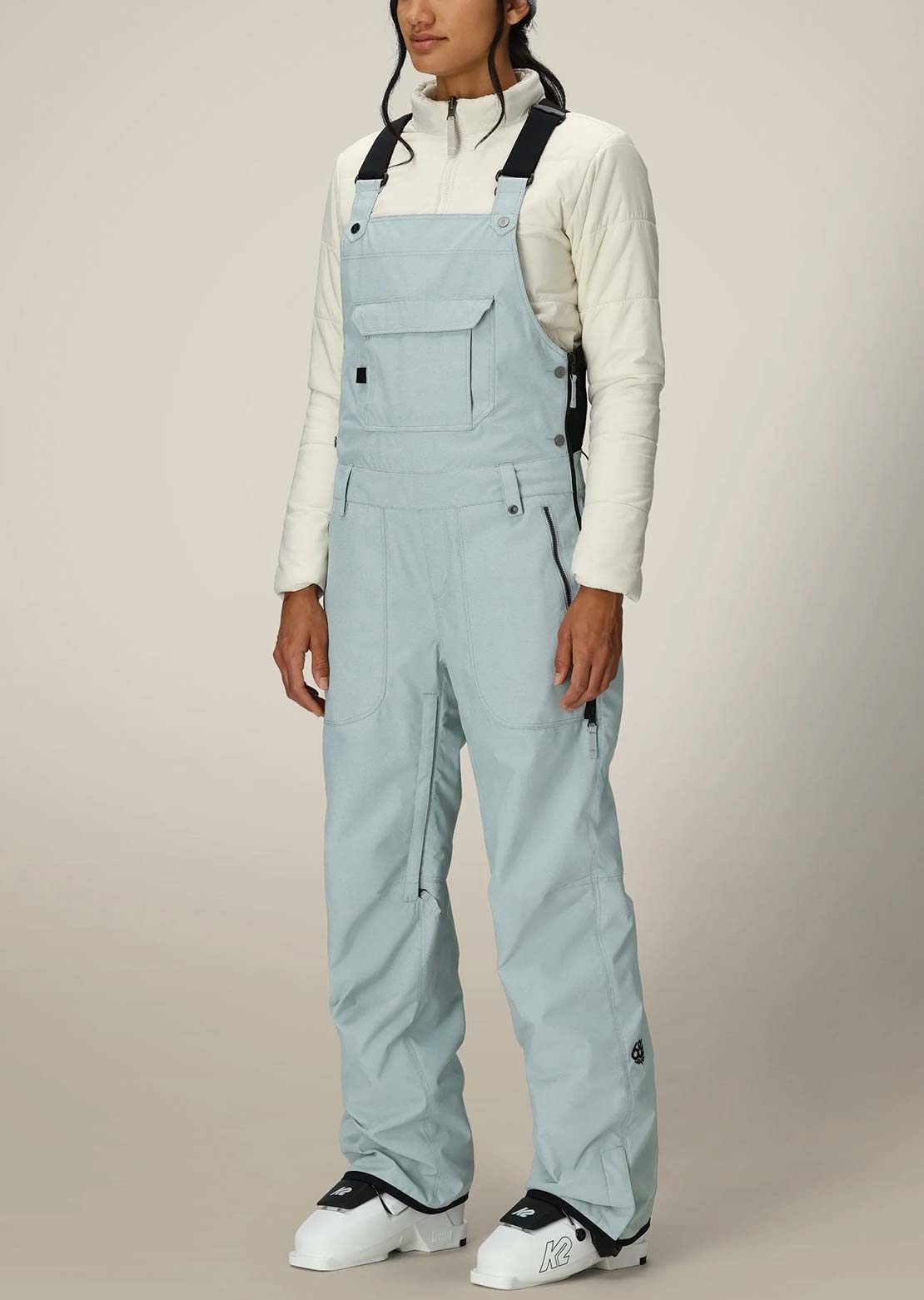 686 Women's Black Magic Insulated Bib Pants Dusty Marine Dobby