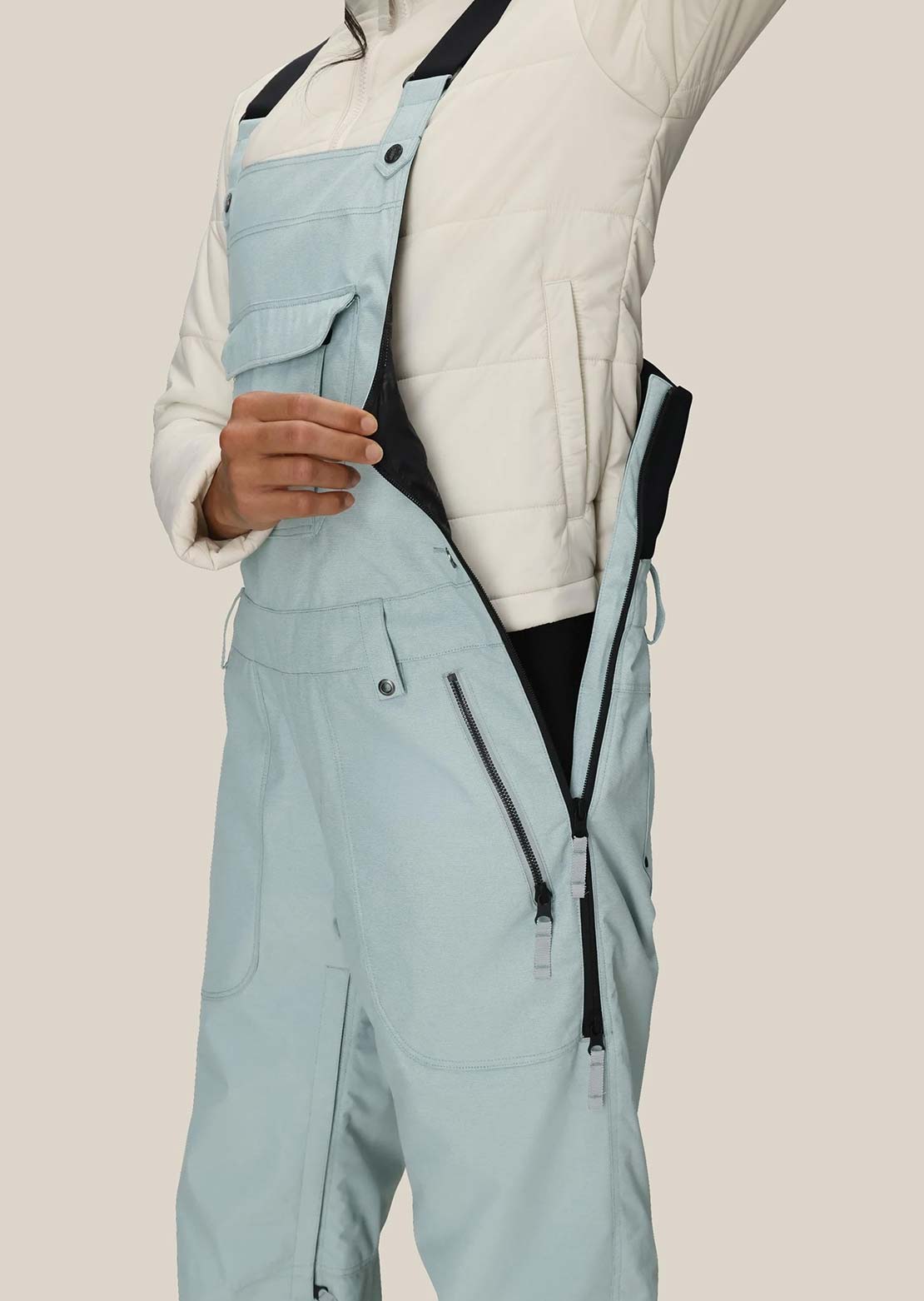 686 Women's Black Magic Insulated Bib Pants Dusty Marine Dobby