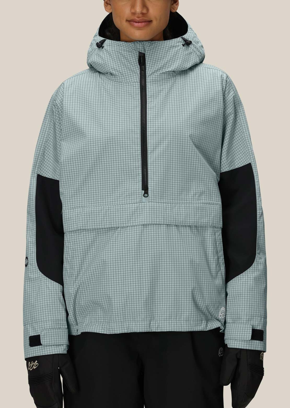 686 Women's Outline Shell Anorak Dusty Marine Grid