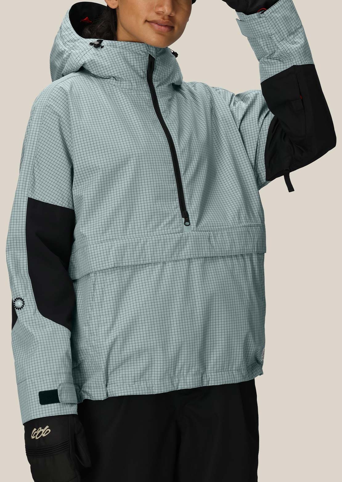 686 Women's Outline Shell Anorak Dusty Marine Grid