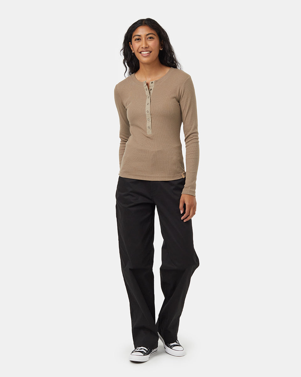 Tentree Women's Rib Snap Placket Henley