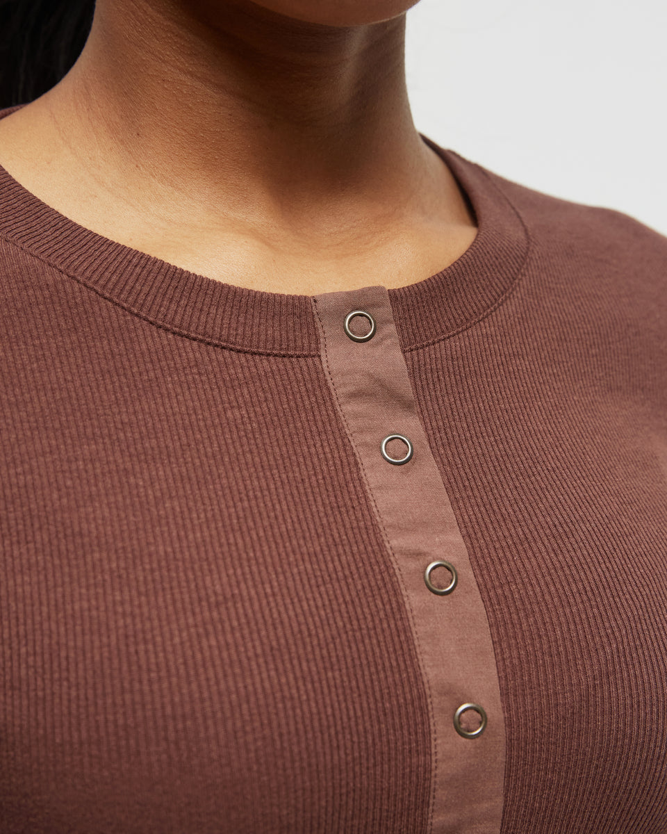 Tentree Women's Rib Snap Placket Henley