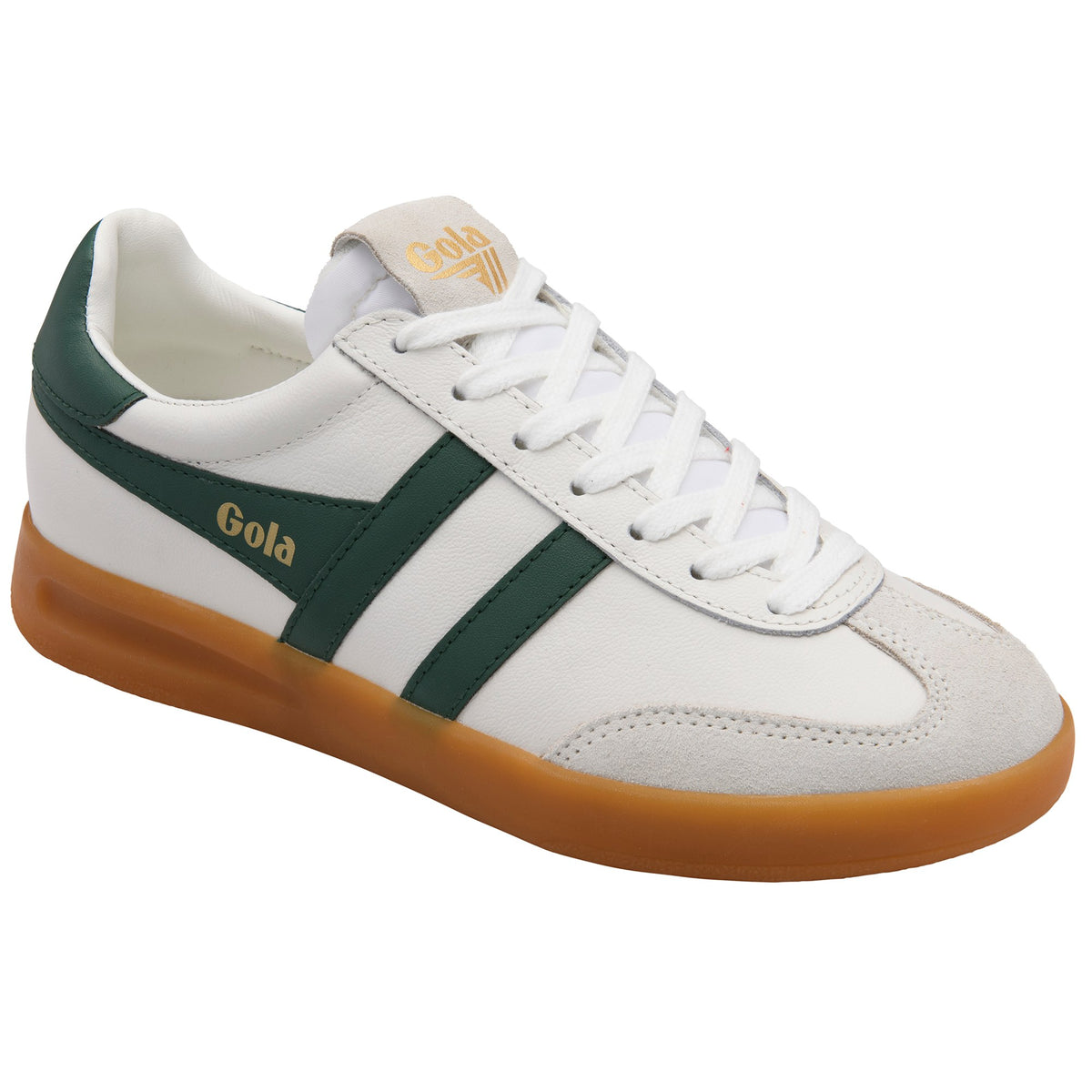 Gola Women Cyclone Leather White/Evergreen/Gum