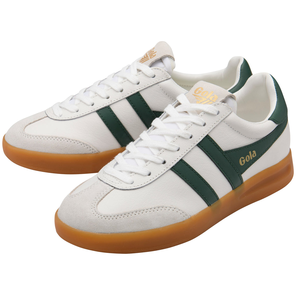 Gola Women Cyclone Leather White/Evergreen/Gum