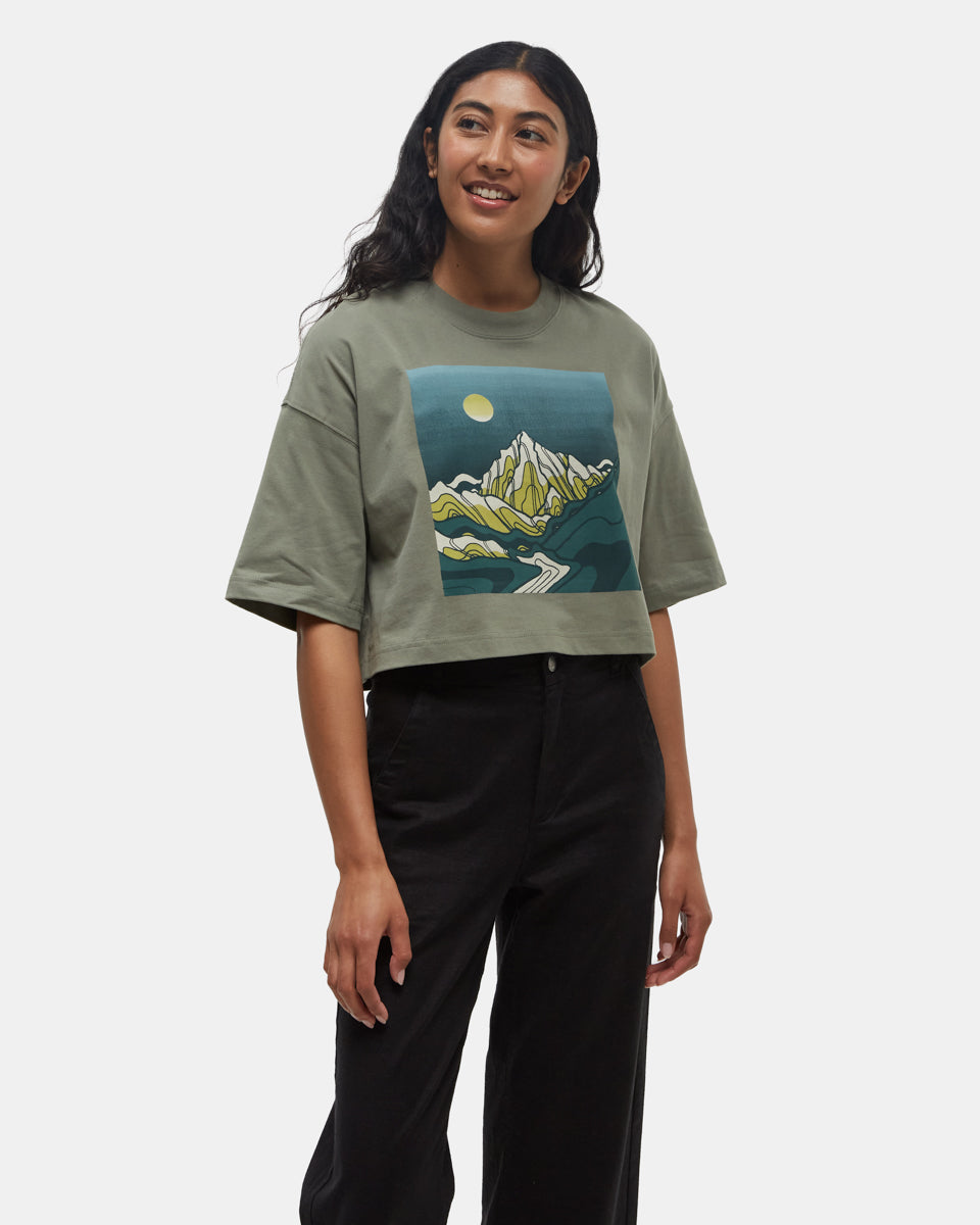 Tentree Women's Emerald Edge Oversized Crop T-Shirt