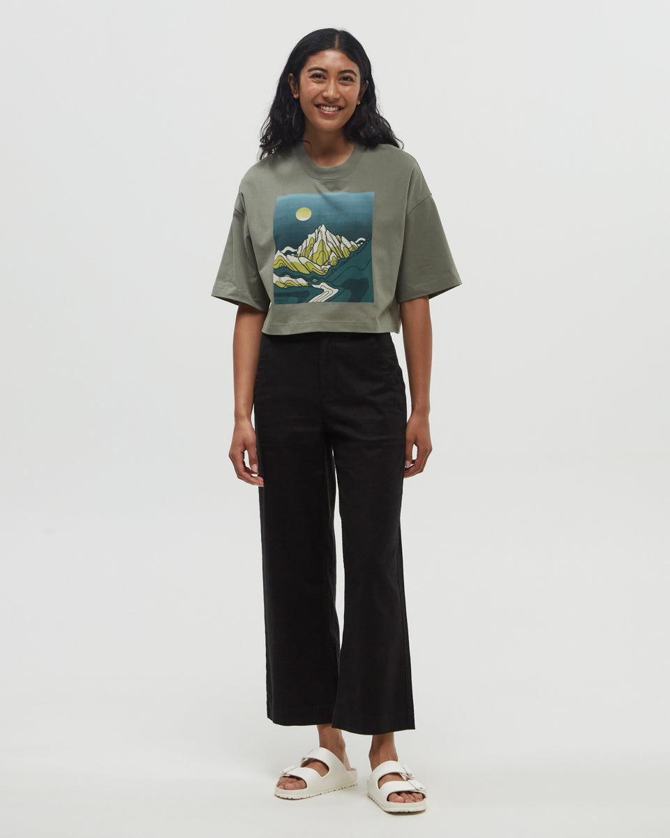 Tentree Women's Emerald Edge Oversized Crop T-Shirt