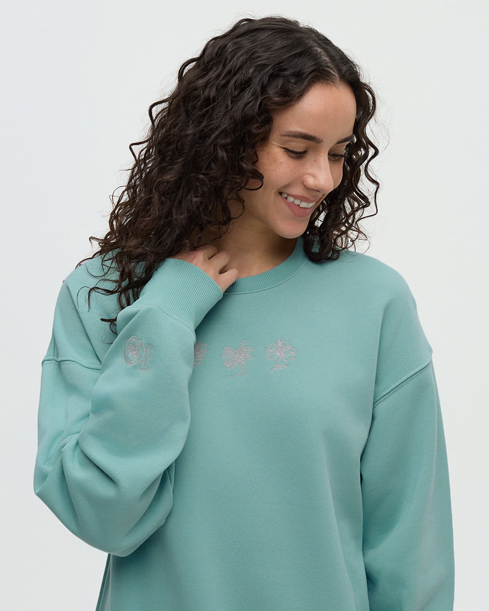 Tentree Women's Haiti Embroidery Relaxed Crew