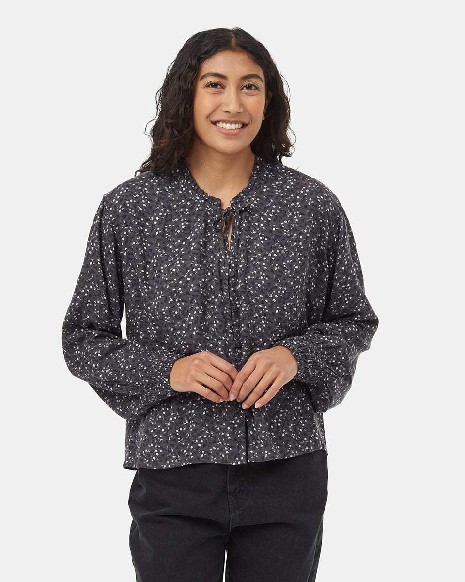 Tentree Women's EcoWoven Crepe Smocked Blouse