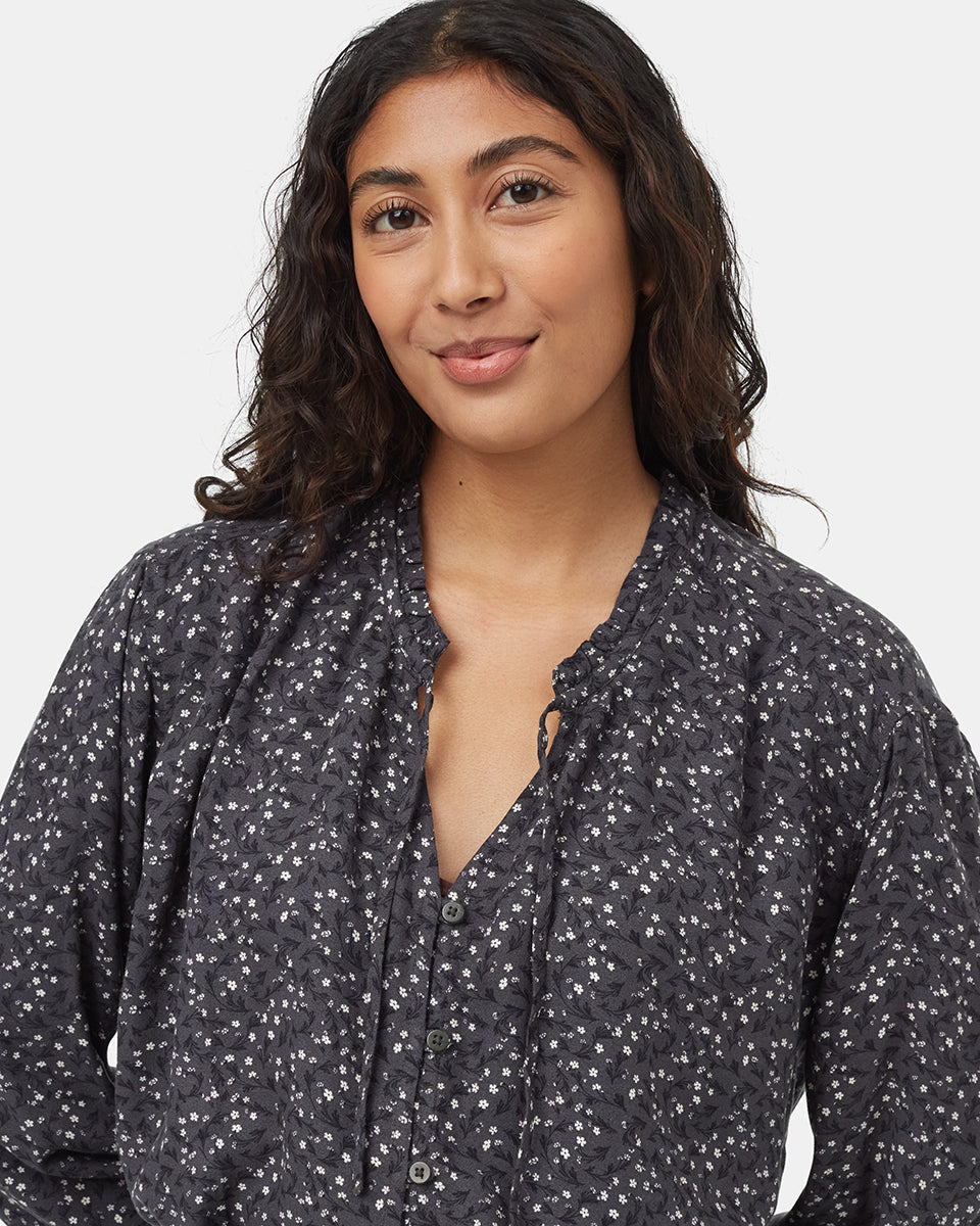 Tentree Women's EcoWoven Crepe Smocked Blouse