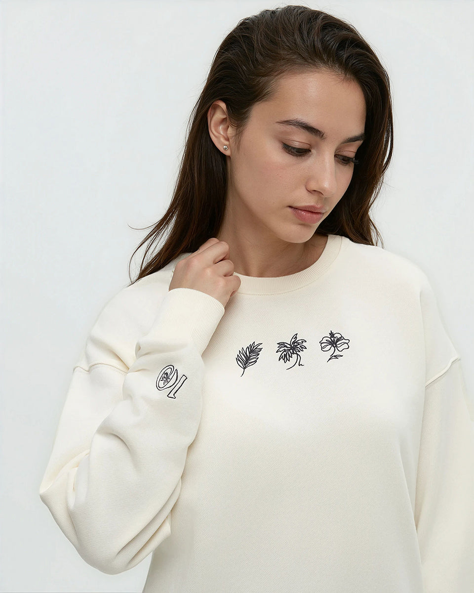 Tentree Women's Haiti Embroidery Relaxed Crew
