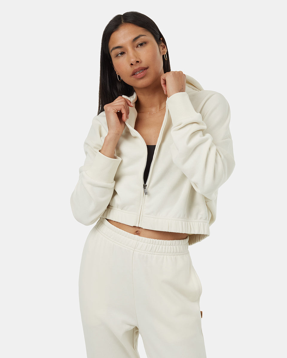 Tentree Women's TreeTerry Oversized Cropped Zip Hoodie