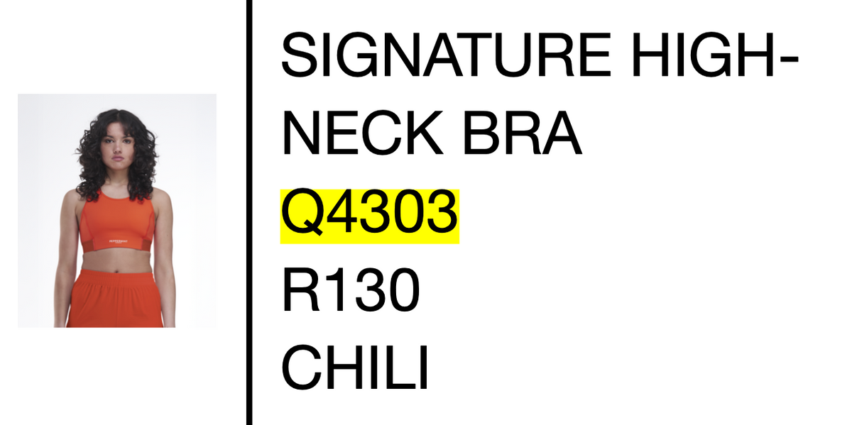 Peppermint Women's Signature High-Neck Bra Top Chili