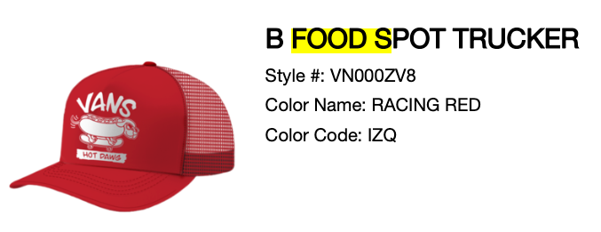 Vans Junior Food Spot Trucker Cap