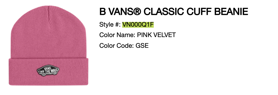 Vans Junior Classic Cuff Beanie