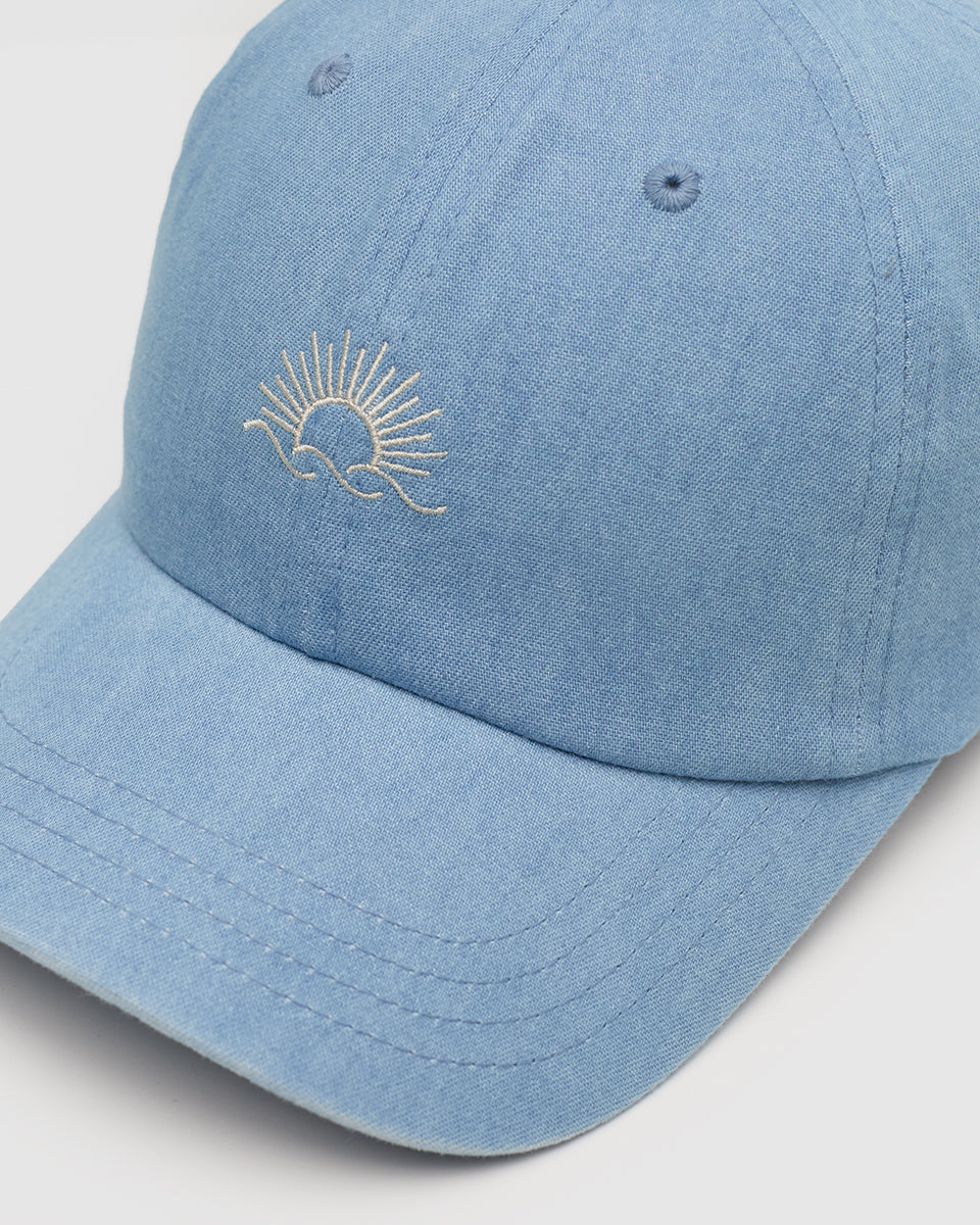 Tentree Accessories Embroidered Denim Peak Hat