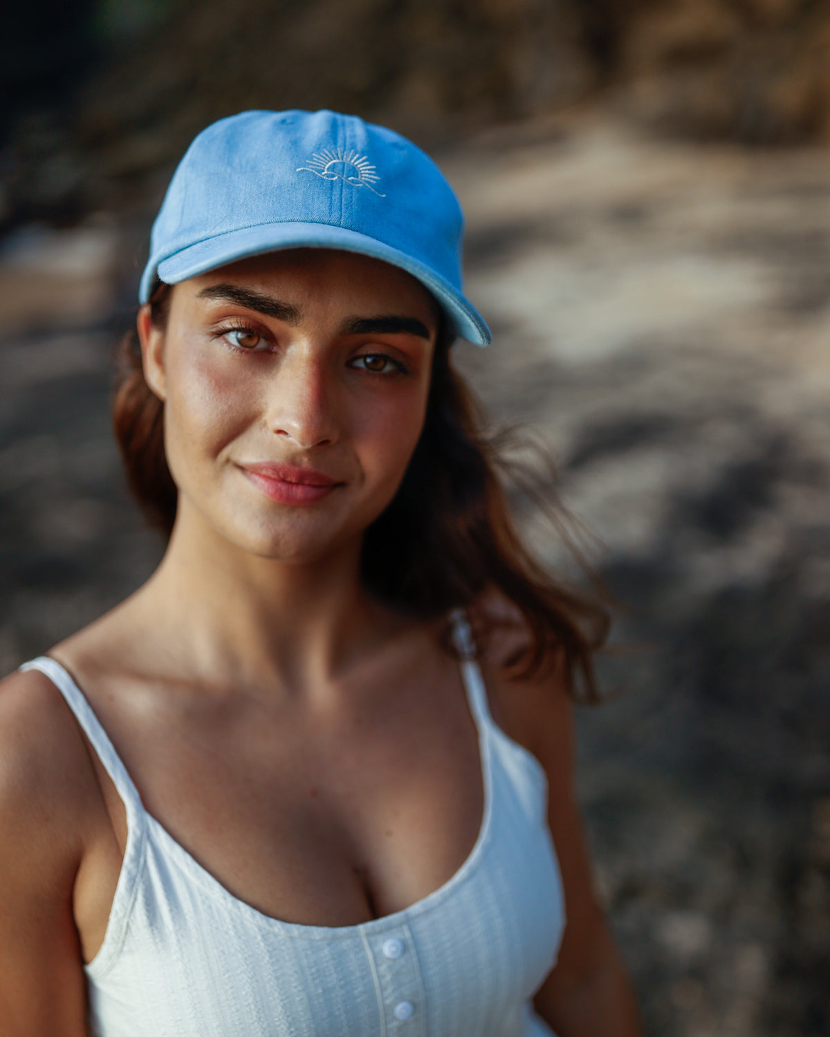 Tentree Accessories Embroidered Denim Peak Hat
