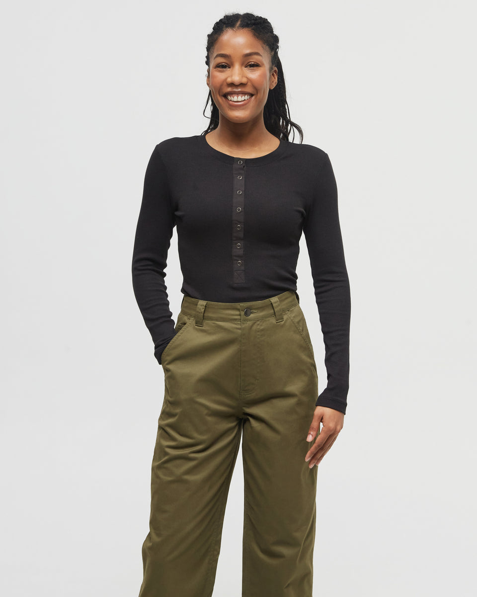 Tentree Women's Rib Snap Placket Henley