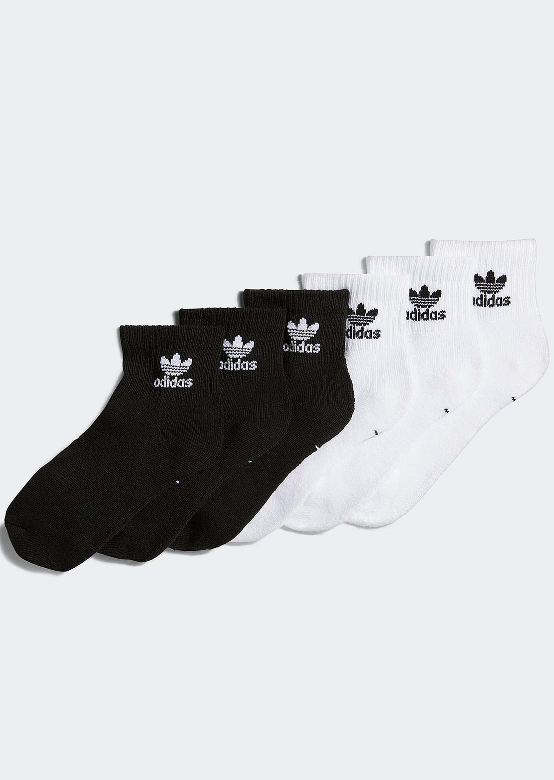 Adidas Junior Original Quarter Socks - 6 Pack Black/Multi
