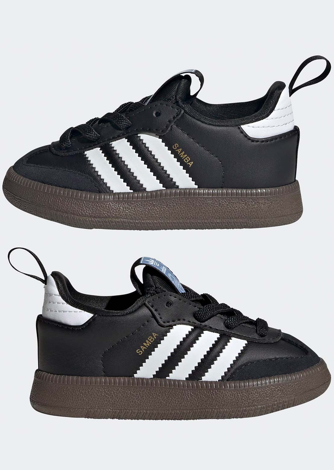 Adidas Toddler Samba Quickon Shoes Core Black/FTW White/Goldmt
