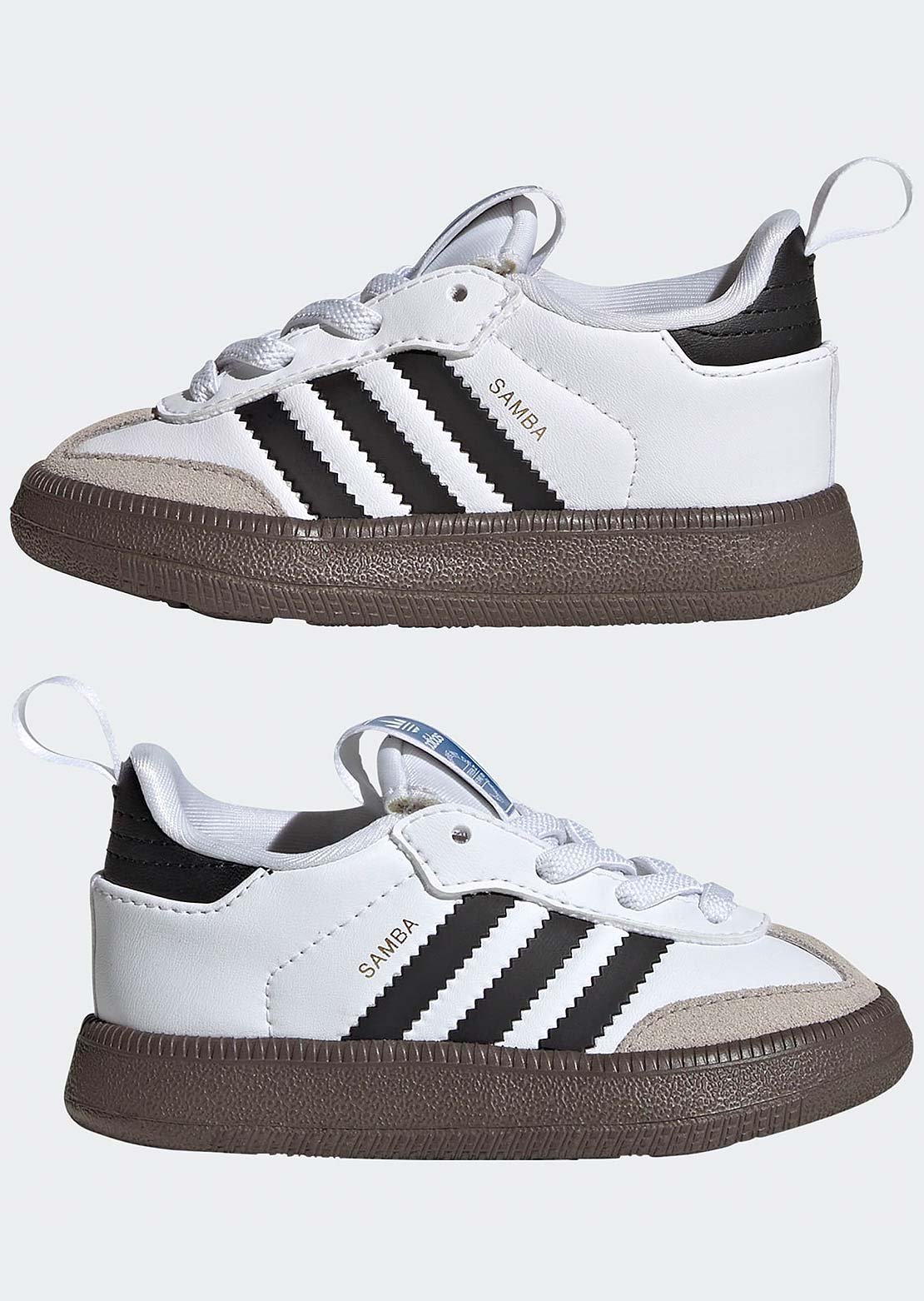 Adidas Toddler Samba Quickon Shoes FTW White/Core Black/Goldmt