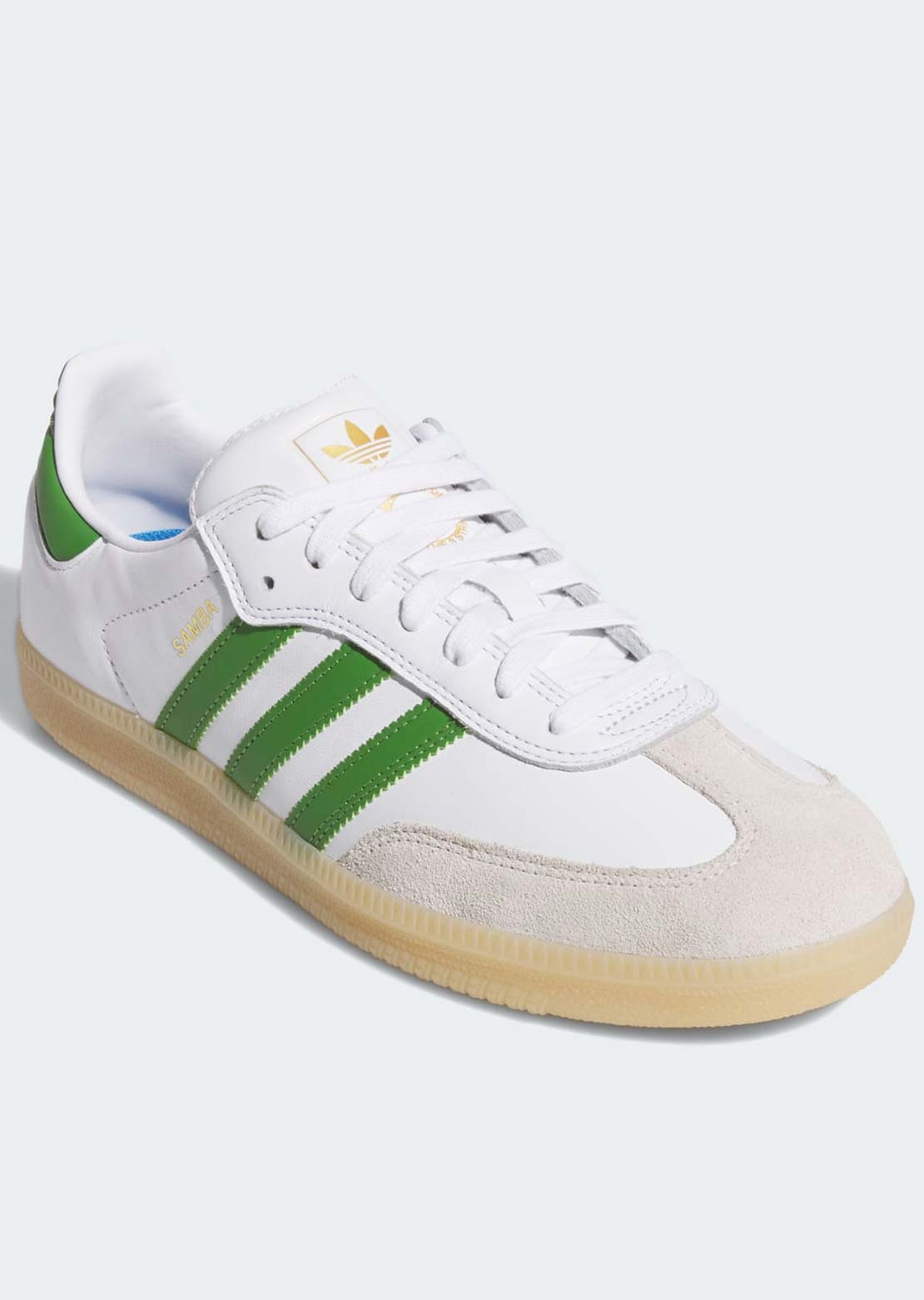 Adidas Unisex Samba ADV Skate Shoes Cloud White/Crew Green/Gum