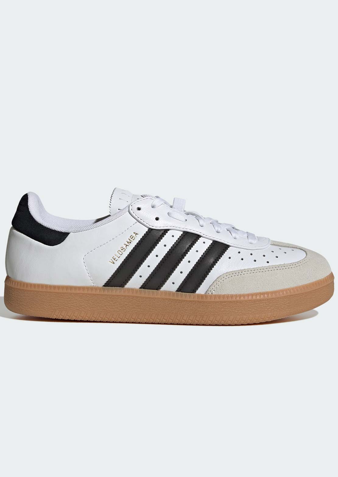 Adidas Unisex VeloSamba Leather Clipless Shoes Cloud White/Core Black/Gold Metallic