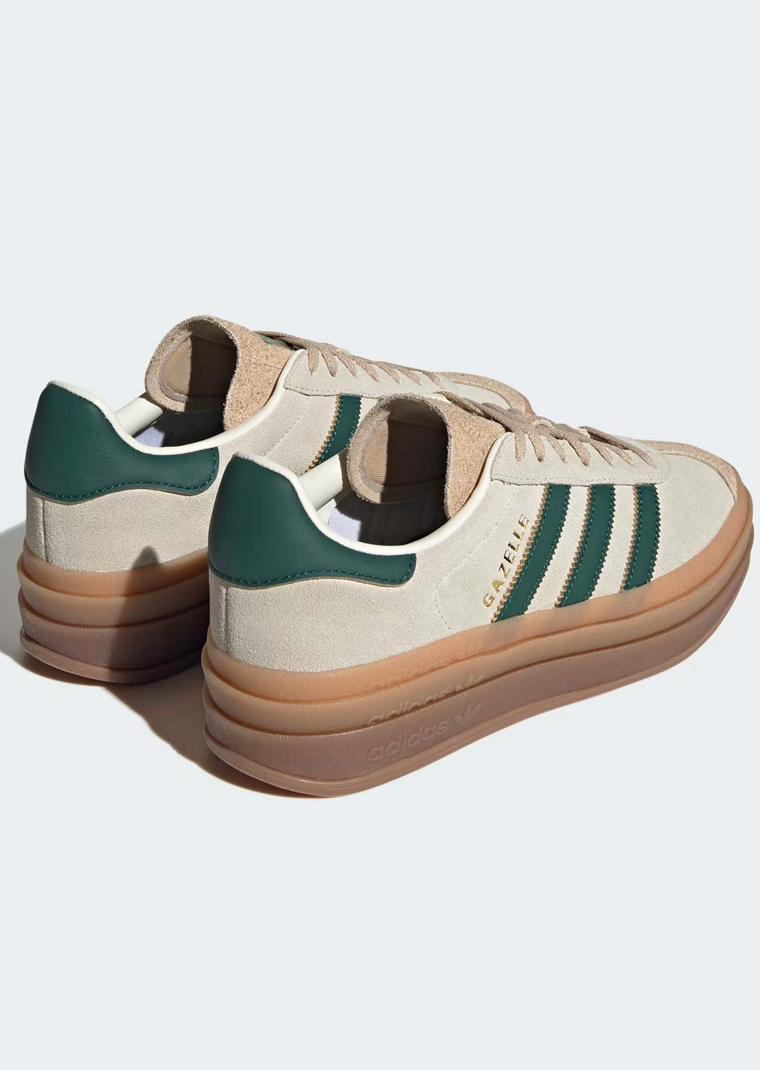 Adidas Women's Gazelle Bold Shoes Cream White/Collegiate Green/Magic Beige