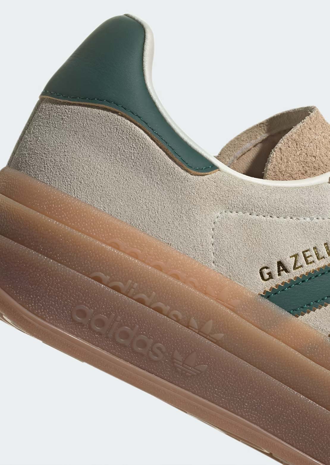 Adidas Women's Gazelle Bold Shoes Cream White/Collegiate Green/Magic Beige