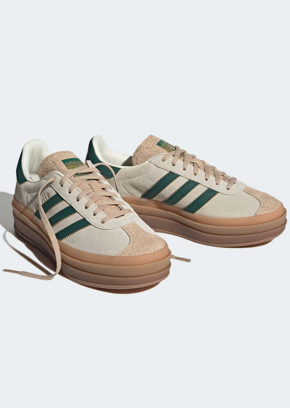 Adidas Women's Gazelle Bold Shoes Cream White/Collegiate Green/Magic Beige