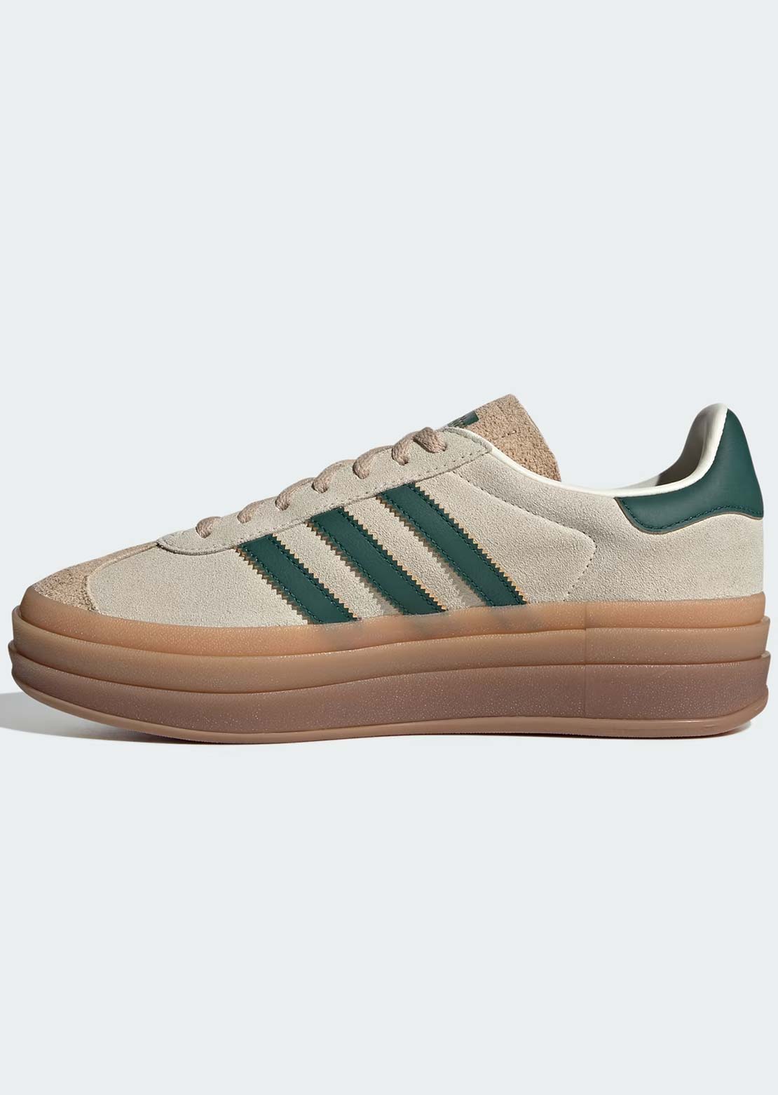 Adidas Women's Gazelle Bold Shoes Cream White/Collegiate Green/Magic Beige