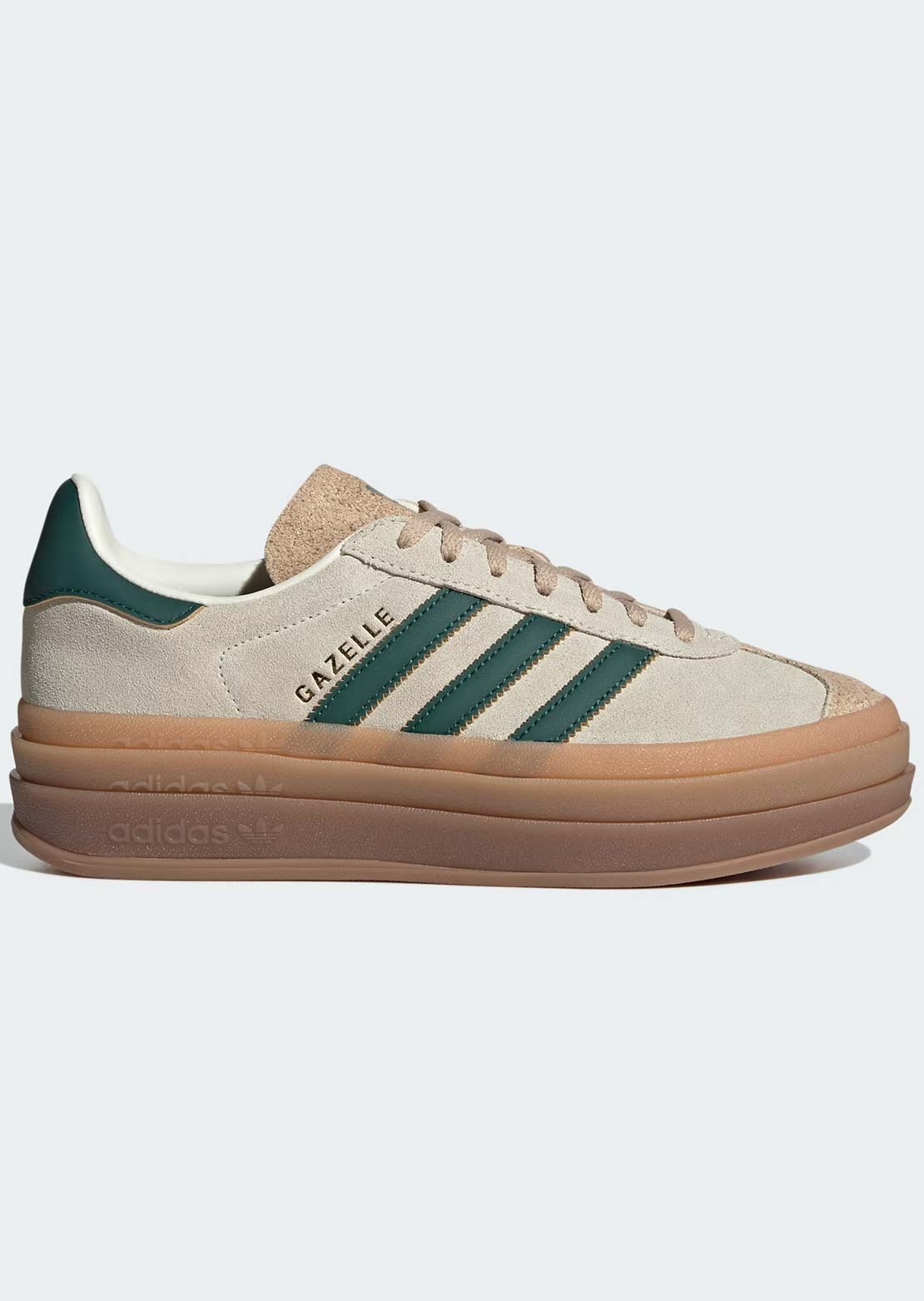 Adidas Women's Gazelle Bold Shoes Cream White/Collegiate Green/Magic Beige