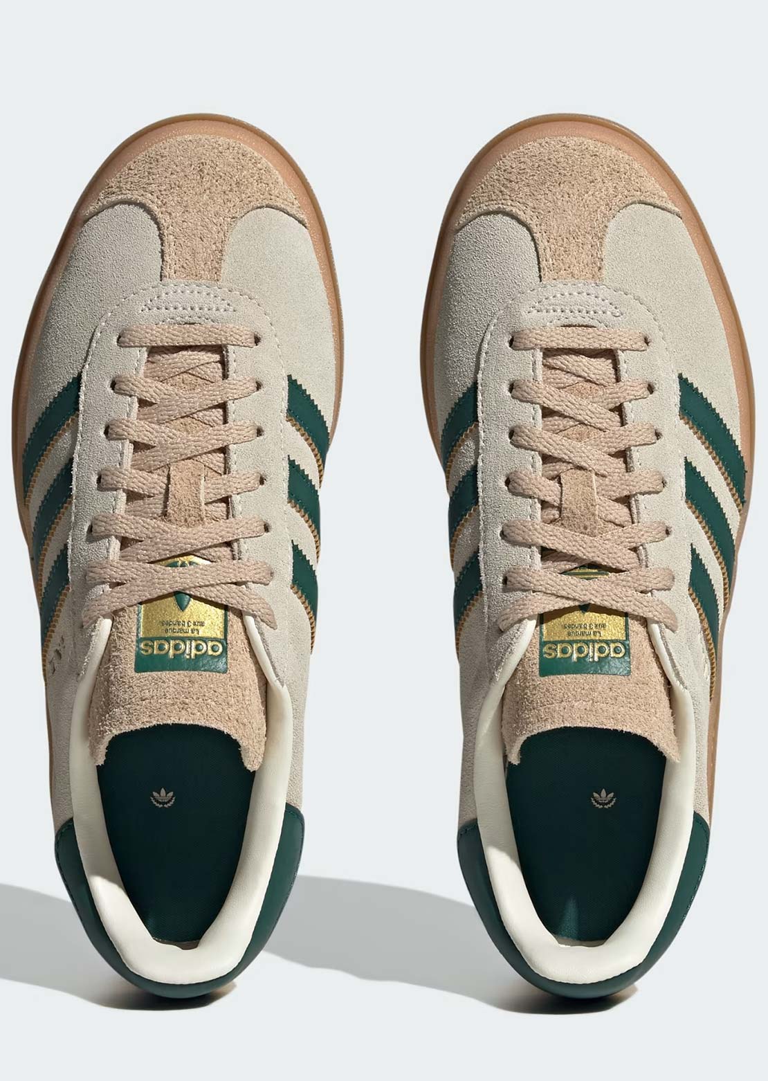 Adidas Women's Gazelle Bold Shoes Cream White/Collegiate Green/Magic Beige